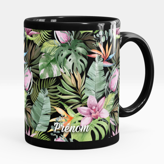 Tazza / Mug personalizzata Nero integrale - Fiori