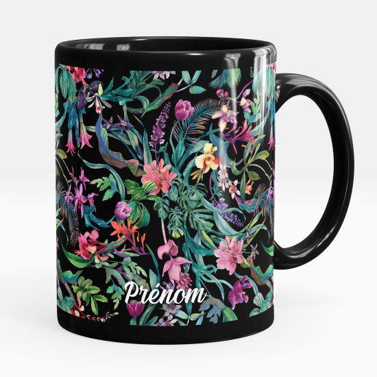 Tazza / Mug personalizzata Nero integrale - Fiori