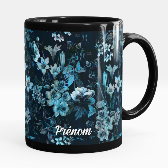 Tazza / Mug personalizzata Nero integrale - Fiori