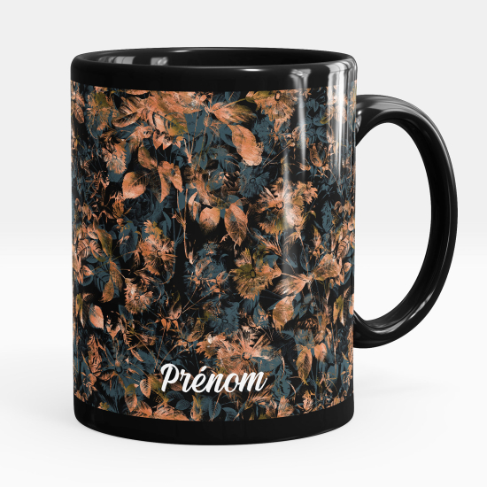 Tazza / Mug personalizzata Nero integrale - Fiori