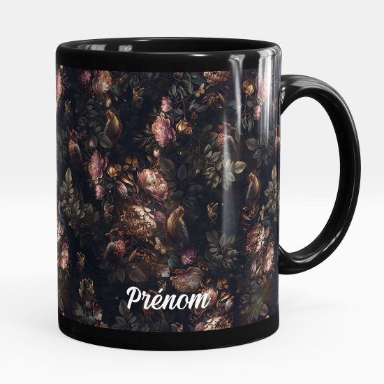 Tazza / Mug personalizzata Nero integrale - Fiori