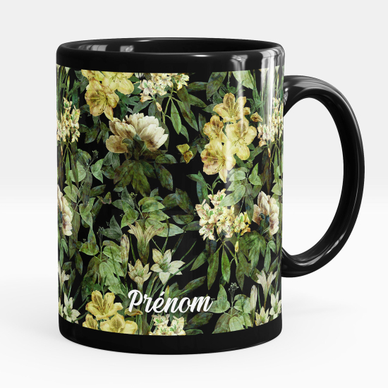 Tazza / Mug personalizzata Nero integrale - Fiori