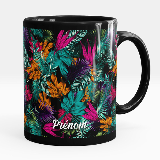 Tazza / Mug personalizzata Nero integrale - Fiori
