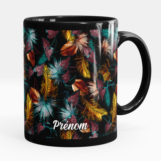 Tazza / Mug personalizzata Nero integrale - Fiori