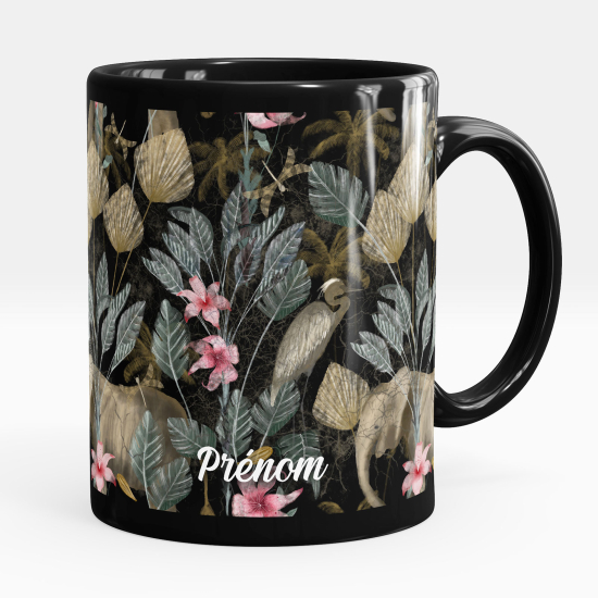 Tazza / Mug personalizzata Nero integrale - Fiori