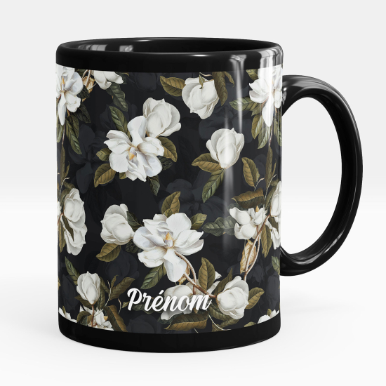 Tazza / Mug personalizzata Nero integrale - Fiori