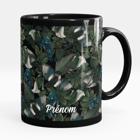 Tazza / Mug personalizzata Nero integrale - Fiori