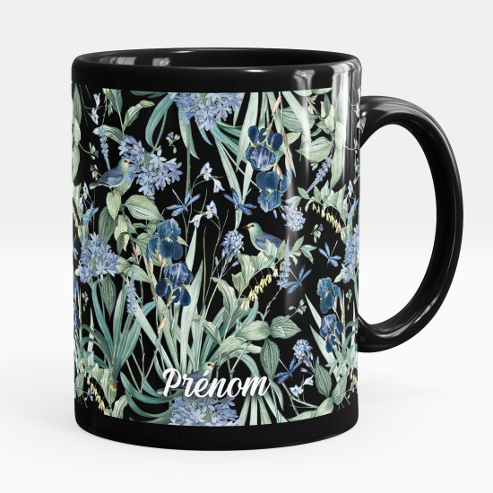 Tazza / Mug personalizzata Nero integrale - Fiori