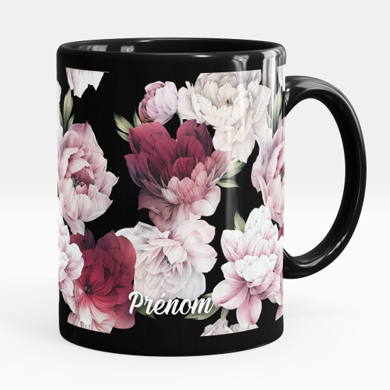 Tazza / Mug personalizzata Nero integrale - Fiori