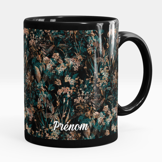 Tazza / Mug personalizzata Nero integrale - Fiori