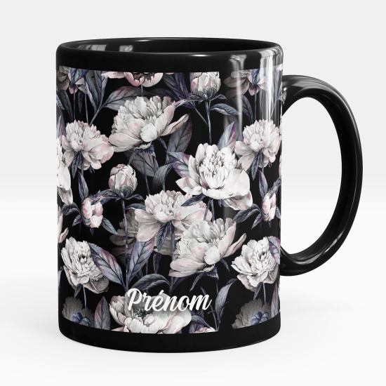 Tazza / Mug personalizzata Nero integrale - Fiori
