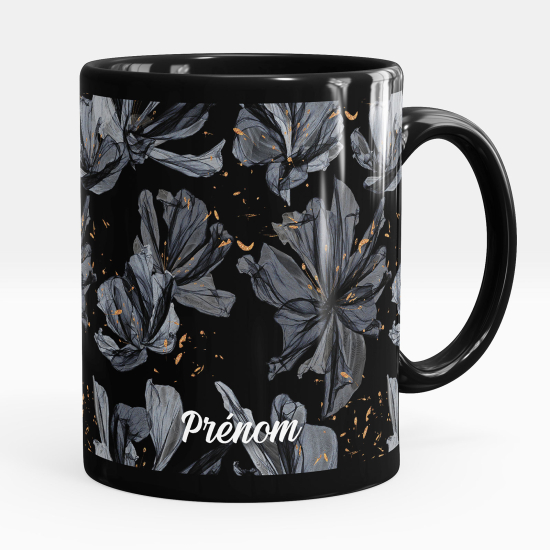 Tazza / Mug personalizzata Nero integrale - Fiori