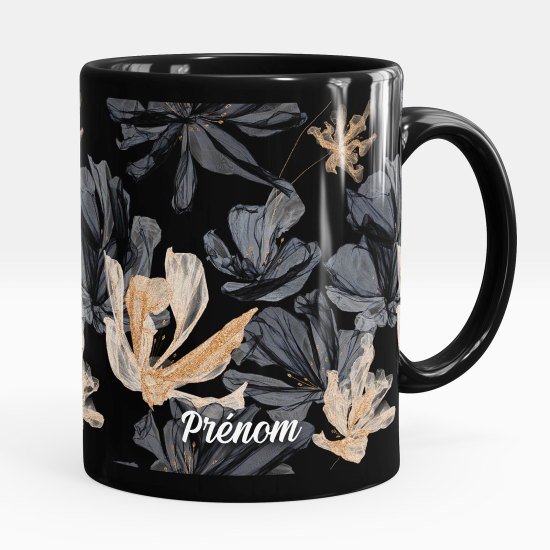Tazza / Mug personalizzata Nero integrale - Fiori