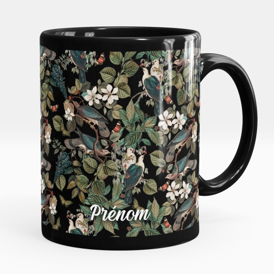 Tazza / Mug personalizzata Nero integrale - Fiori