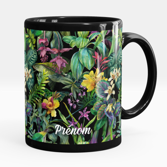 Tazza / Mug personalizzata Nero integrale - Fiori