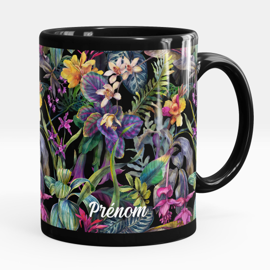 Tazza / Mug personalizzata Nero integrale - Fiori