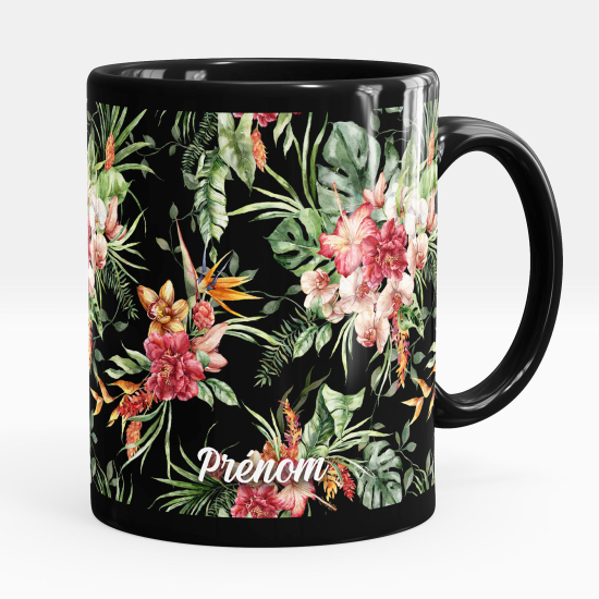 Tazza / Mug personalizzata Nero integrale - Fiori