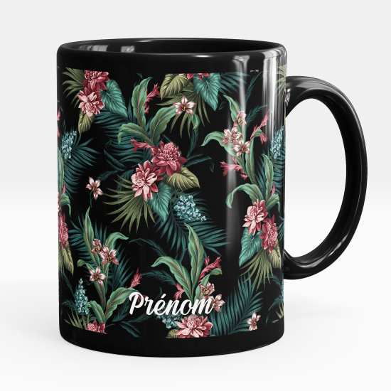 Tazza / Mug personalizzata Nero integrale - Fiori