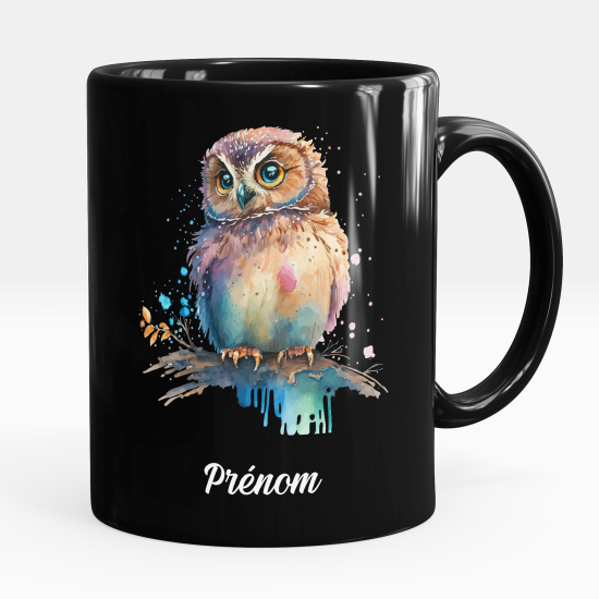 Tazza / Mug personalizzata Nero integrale - Gufo