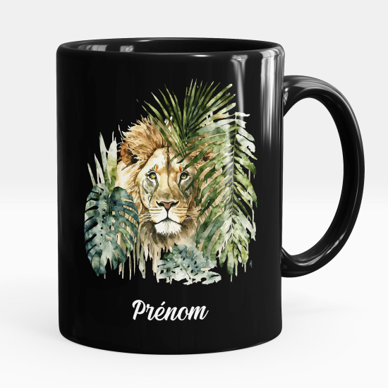 Tazza / Mug personalizzata Nero integrale - Leone