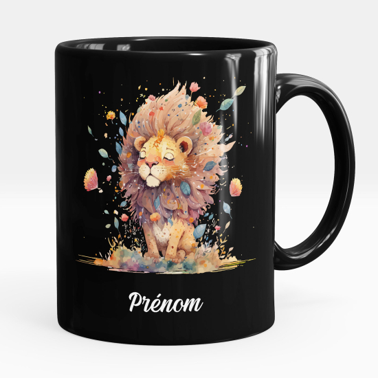 Tazza / Mug personalizzata Nero integrale - Leone