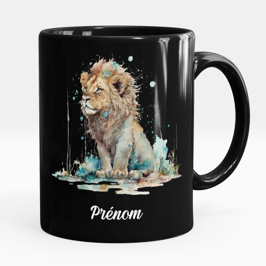 Tazza / Mug personalizzata Nero integrale - leone