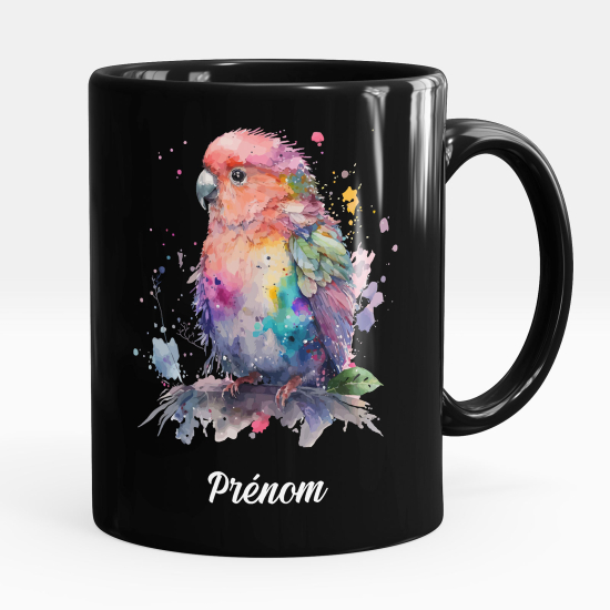 Tazza / Mug personalizzata Nero integrale - Pappagallo