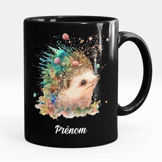 Tazza / Mug personalizzata Nero integrale - Riccio