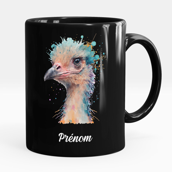 Tazza / Mug personalizzata Nero integrale - Struzzo
