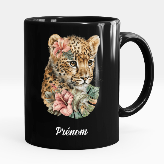 Tazza / Mug personalizzata Nero integrale - Tigre bambino