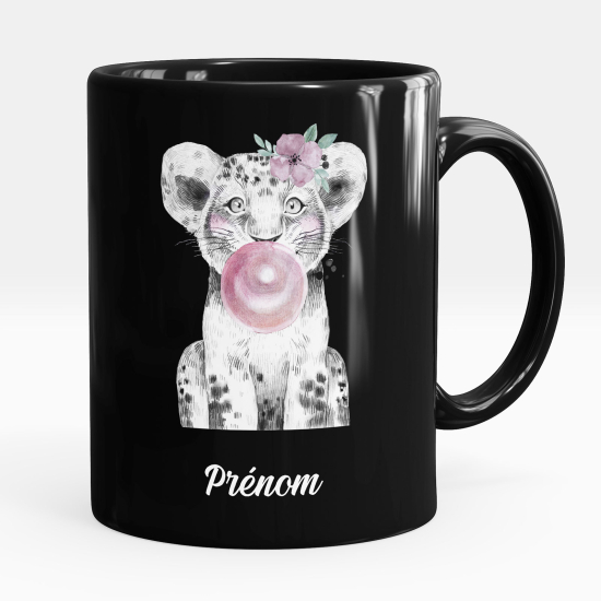 Tazza / Mug personalizzata Nero integrale - Tigre bolla