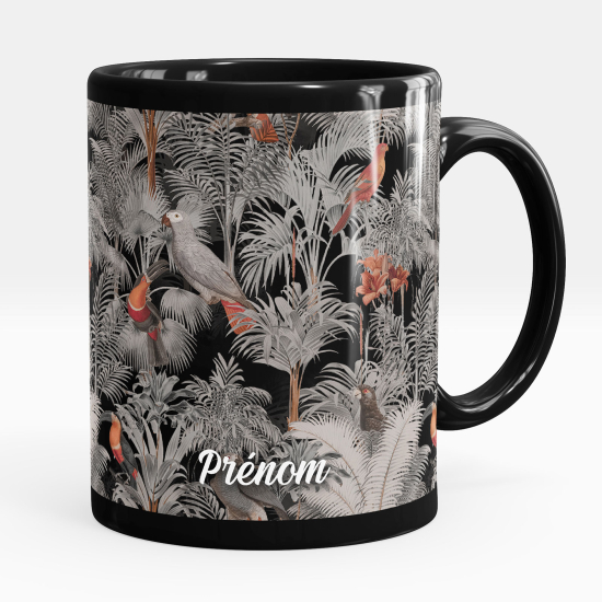 Tazza / Mug personalizzata Nero integrale - Uccelli