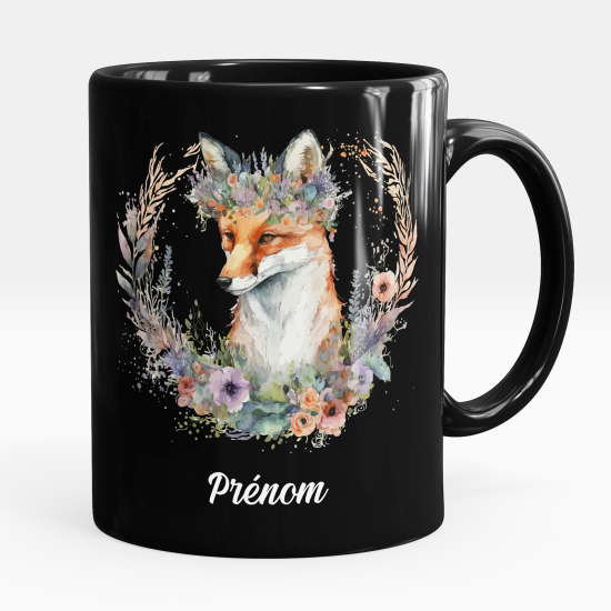 Tazza / Mug personalizzata Nero integrale - Volpe