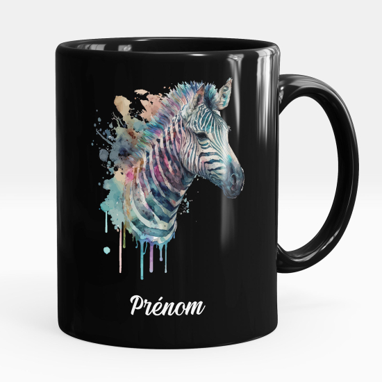Tazza / Mug personalizzata Nero integrale - Zebra