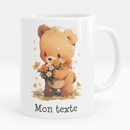 Tazza / Mug personalizzata - Orsetto fiori