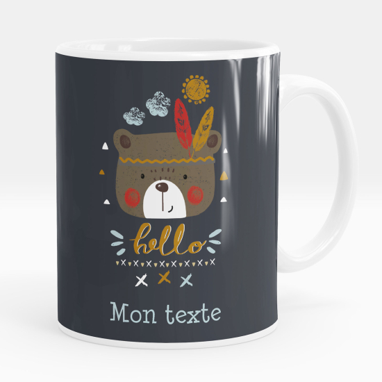 Tazza / Mug personalizzata - Orsetto indiano ciao