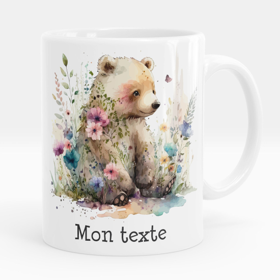 Tazza / Mug personalizzata - Orso fiori