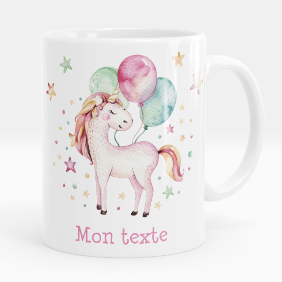 Tazza / Mug personalizzata - Palloncini unicorno