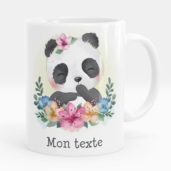 Tazza / Mug personalizzata - Panda fiori