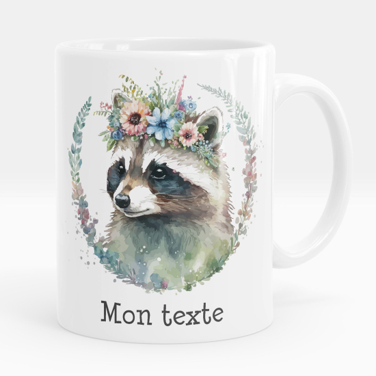 Tazza / Mug personalizzata - Procione fiori