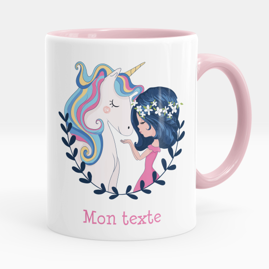Tazza / Mug personalizzata - Ragazza e unicorno
