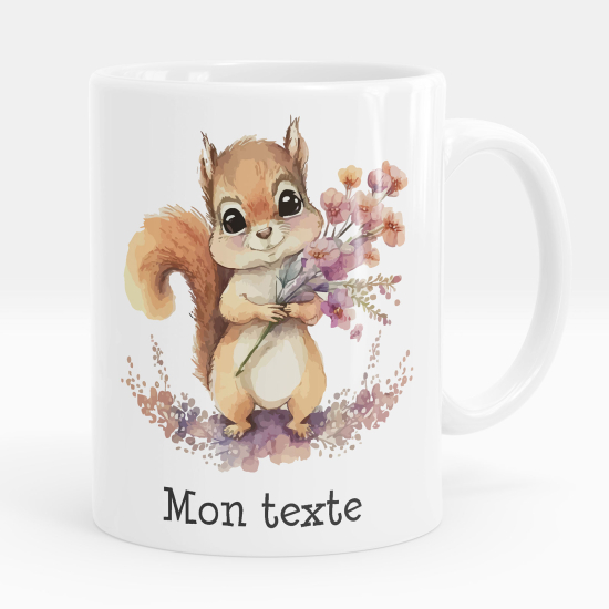 Tazza / Mug personalizzata - Scoiattolo fiori