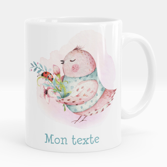 Tazza / Mug personalizzata - Uccello fiori