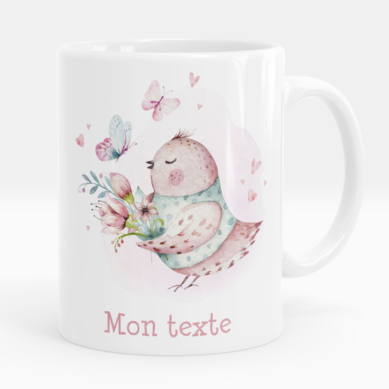 Tazza / Mug personalizzata - Uccello fiori