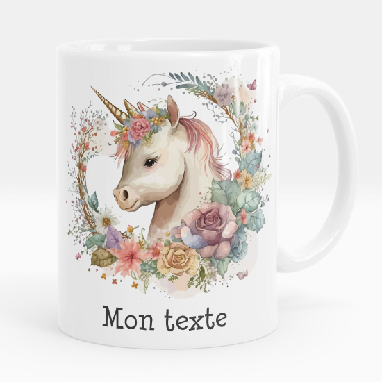 Tazza / Mug personalizzata - Unicorno fiori