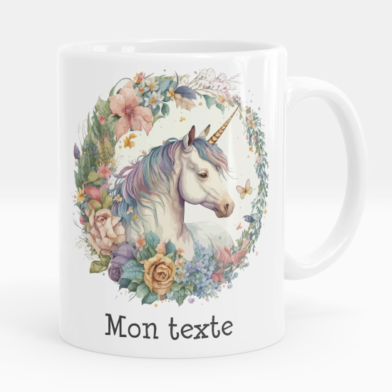 Tazza / Mug personalizzata - Unicorno fiori