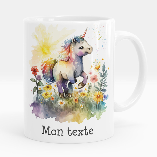 Tazza / Mug personalizzata - Unicorno fiori