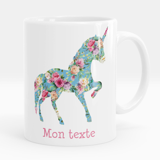 Tazza / Mug personalizzata - Unicorno fiori