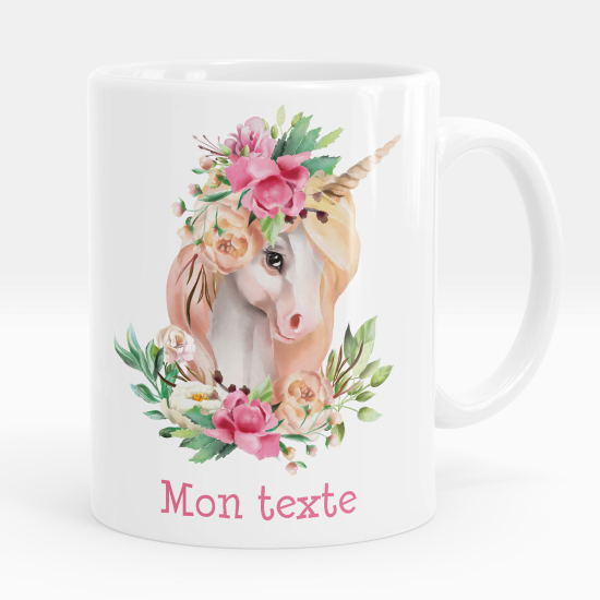 Tazza / Mug personalizzata - Unicorno fiori