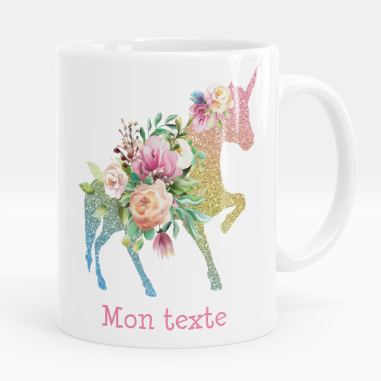 Tazza / Mug personalizzata - Unicorno fiori